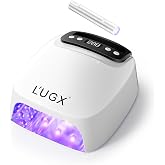L'UGX 2 in 1 UV LED Nail Lamp, Rechargeable UV Light for Gel Nails, LG801S | 9-10 Hours Battery Life, 48W Nail Lamp, 3W Handheld Nail Lamp, 48pcs Large Chip Lamp Beads
