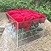 Wefond Clear Acrylic Flower Box Water Holder Vase Decorative Square Rose Pot Wedding Flower Gift Box Makeup Organizer (16 Holes)