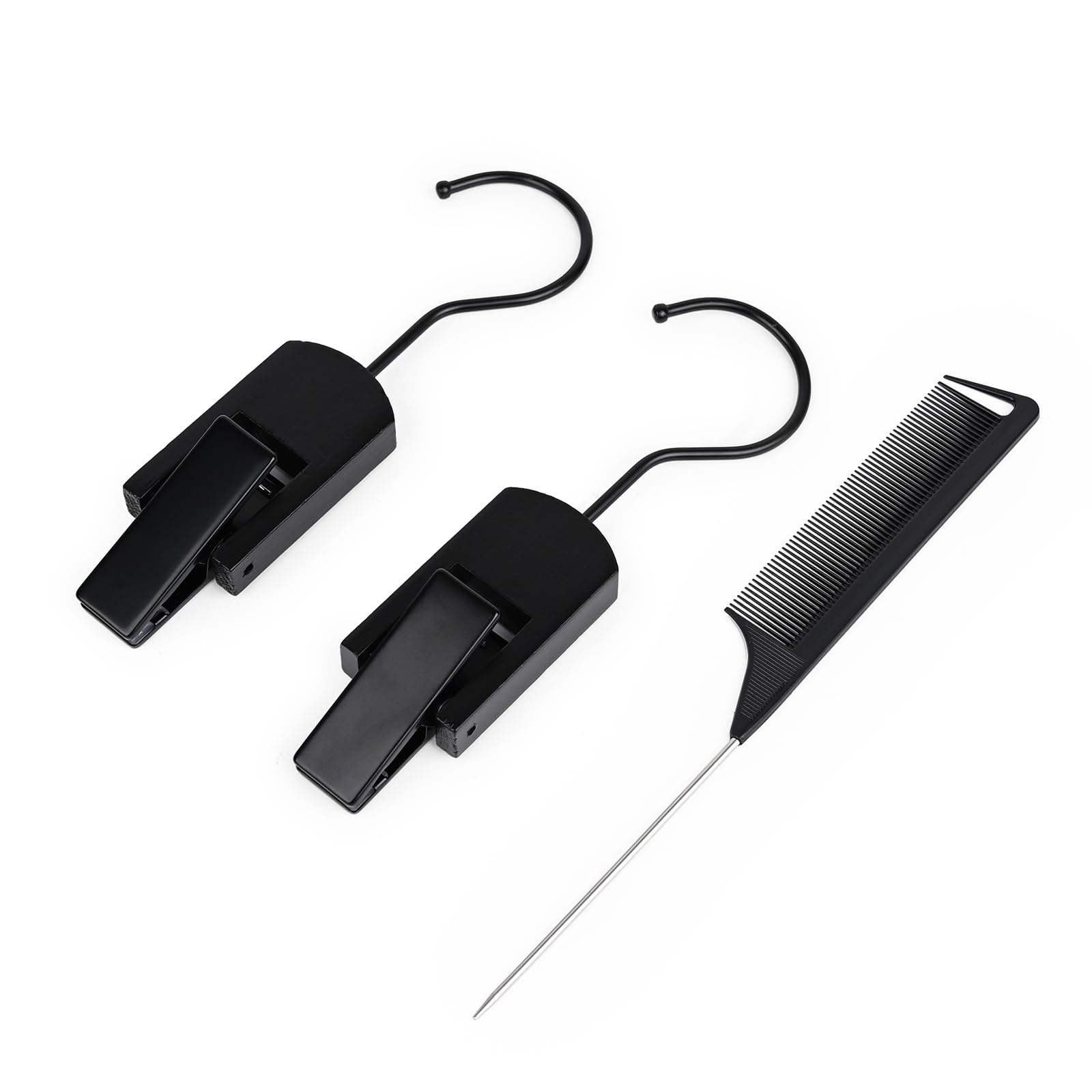 EHDIS Hair Extension Hangers for Wig, 2pcs Hair Extension Hanging Hook Clips und Comb, Wigs Hangers, for Wig Storage Weft Extension, Style Hair