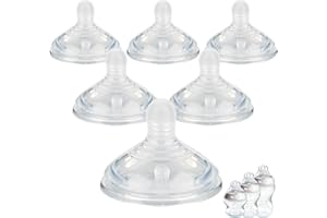 JOYFEED Silicone Baby Bottle Nipples for Natural Start Anti-Colic Bottles &Advanced Anti-Colic Bottles,Closer to Nature Bottles,Medium Flow,Size 2 Nipple,3m+, 6 Count