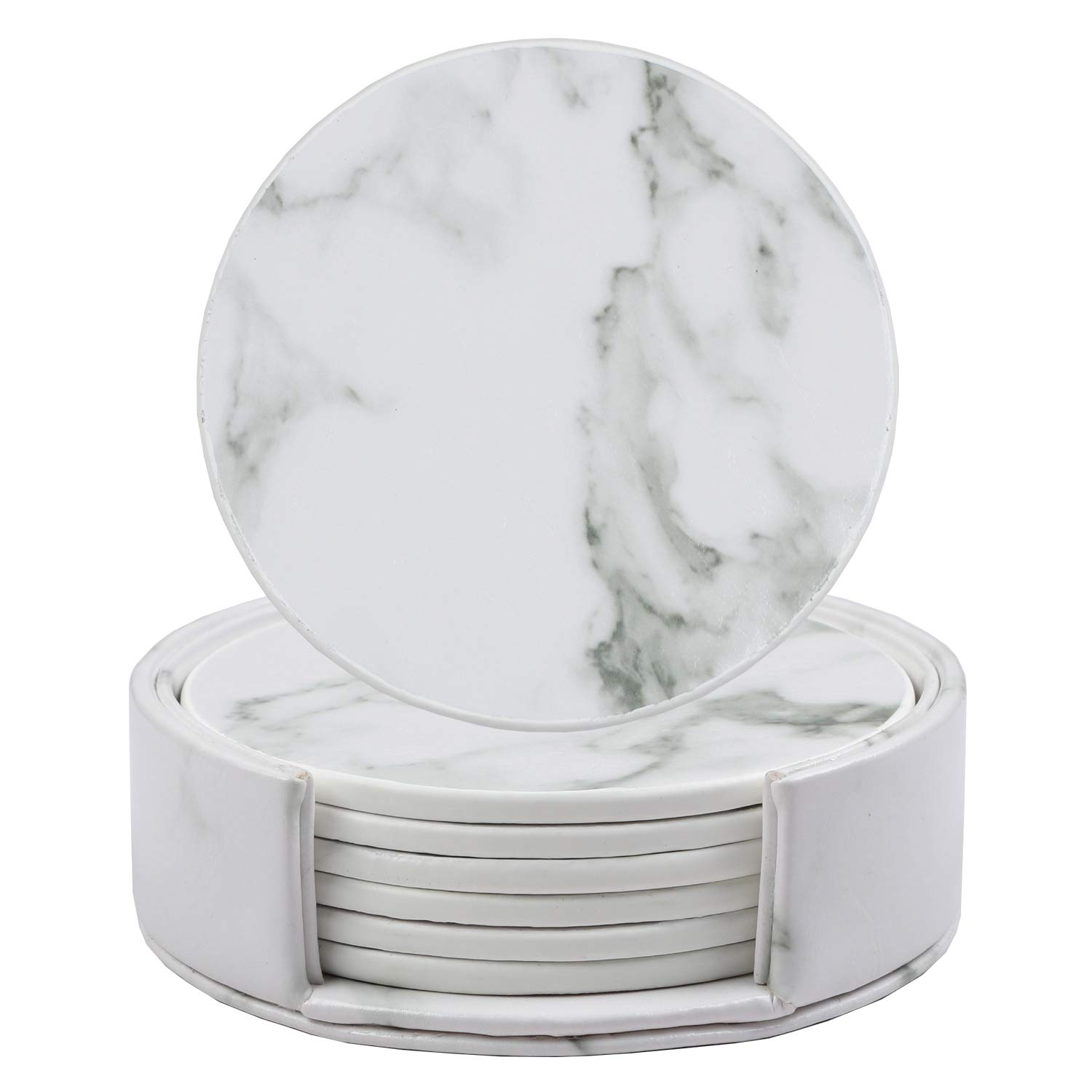 Homcomodar Kunstleder Untersetzer PU Leder Untersetzer Gläser