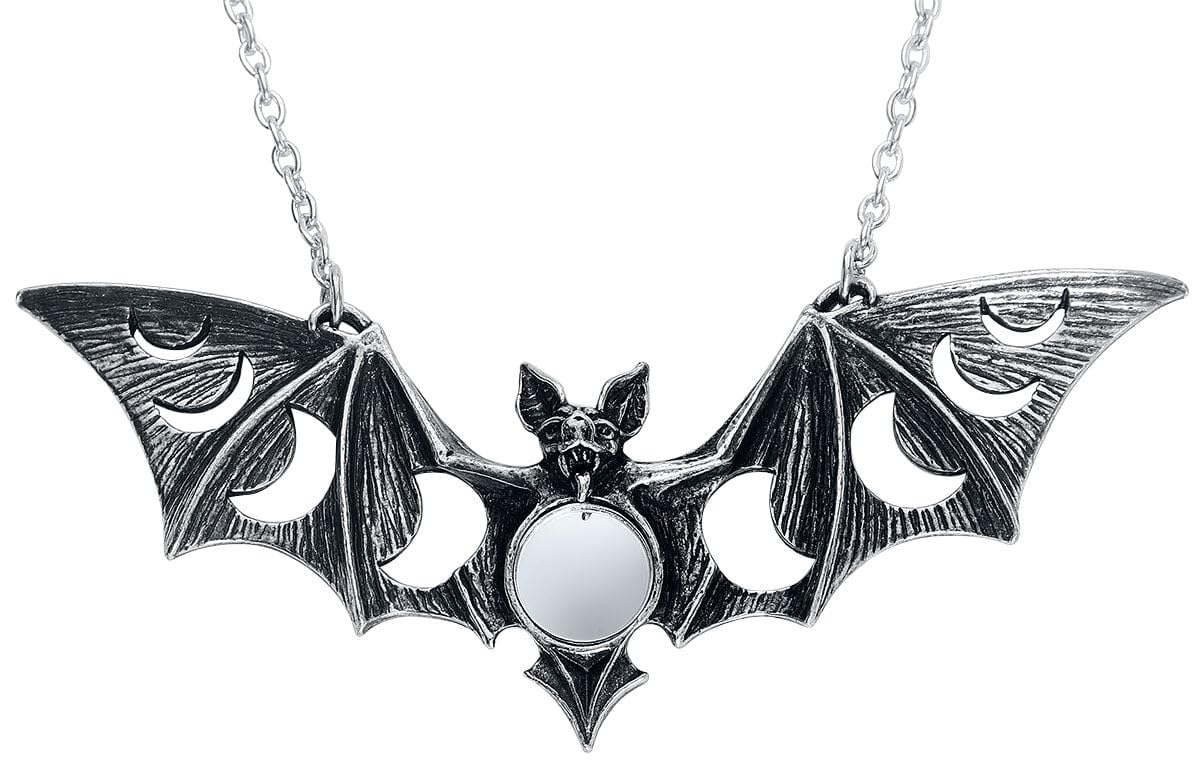 Lunaeca Moon Phase Necklace Alchemy England Bat Gothic Alternative Jewellery