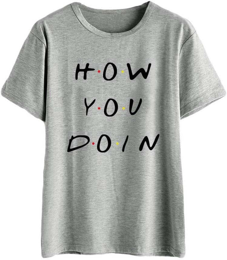 Women T Shirts Casual Letter Short Sleeve Summer Print O-Neck Tee Blouse Tops Ladies Fashion