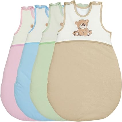 Schlafsack/Winterschlafsack (100% Baumwolle) SPIELBÄR mit (Membran-Einsätze) Baby Kind (70 cm, GRÜN)