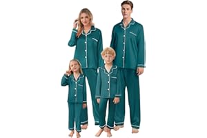 Schbbbta Christmas Family Silk Pajamas Matching Sets Long Sleeve Pj Set Satin Button Down Holiday Sleepwear
