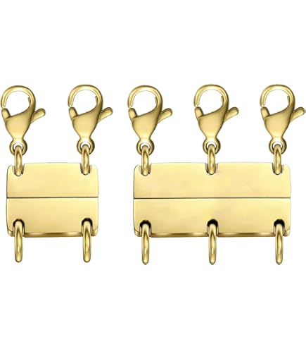 Dailyacc Fermoirs et fermetures magnétiques pour collier, extension de bracelet double ouverte pour convertisseur de bijoux (or 14 carats, argent Dailyacc Fermoirs et fermetures magnétiques pour collier, extension de bracelet double ouverte pour convertisseur de bijoux (or 14 carats, argent