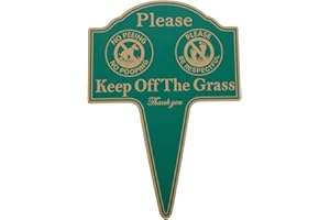 ifundom No Poop Or Pee Dog Sign with Heavy Duty Ground Stake – Double Sided Weatherproof Metal Yard Sign