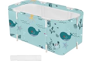 STARBRILLIANT Portable Foldable Bathtub,Soaking Standing Bath Tub for Shower Stall, Easy to Assemble Collapsible Bathtub, Suitable for Travel, Camping and Outdoor Activities