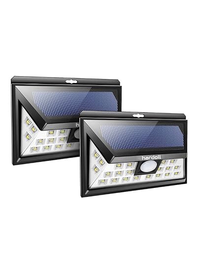 Hardoll 24 LED Outdoor Motion Sensor Solar Lights Wide Angle Design with 3 LEDs Both Side for Driveway - Set of 2