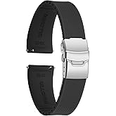 ULLCHRO Silicone Watch Band Quick Release Strap FKM Waterproof Watch Bands for Men 20mm 22mm Replacement Strap Sport Rubber Watchband