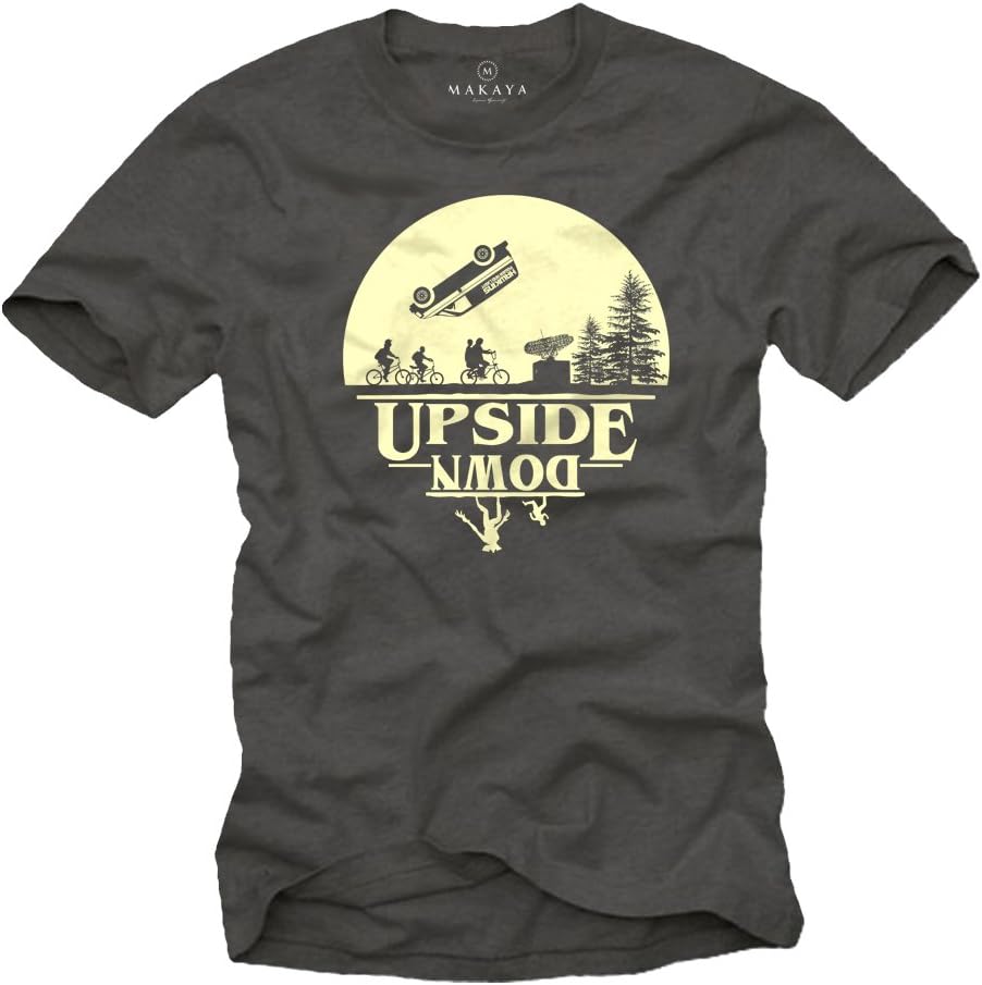 MAKAYA Stranger Things T-Shirt for Men - Upside Down - Dustin Eleven Domogorgon