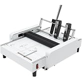 A3 Paper Folding Machine 2-in-1 Folding &amp; Bindin Double Support Shaft | Bind 20 Sheets, Fold 14 Sheets per Time, Silicone Folding Rollers, Accurate Ink Scale, for Factory School Home