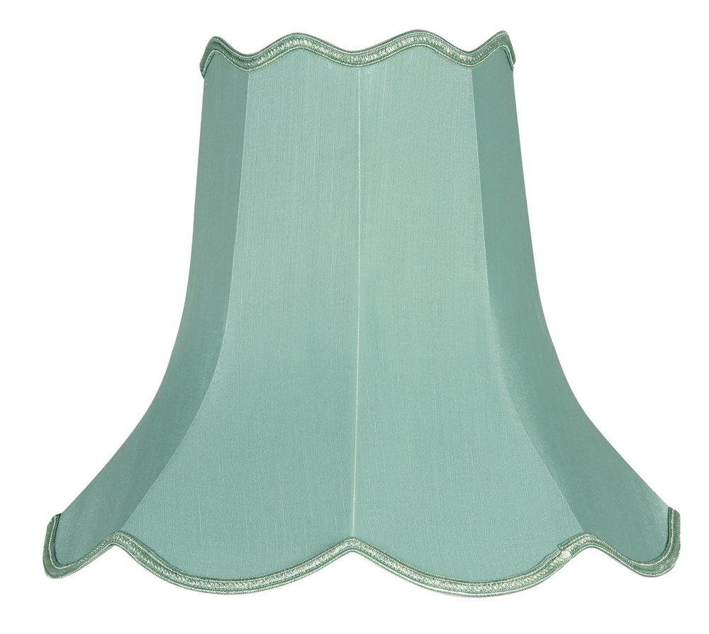 Oaks Lighting 18inch Faux Silk Scallop Shade, Duck Egg Blue Amazon.co