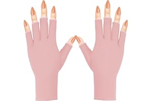 COOSLIM Anti UV Gloves for Gel Nail Lamp, UPF50+ Protection Gloves for Manicures, UV Sun Protection Gloves for Women