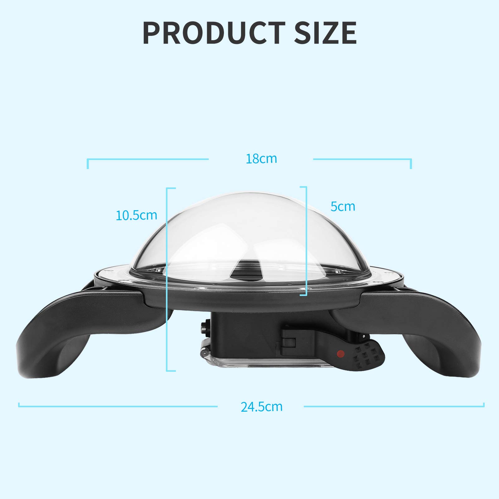 SHOOT Dome Port for GoPro Hero 13/12/11/10/9 Black - Upgraded Coating Film for Anti-Scratch, Dual Handle Stabilizer Floating Grip, Overall Waterproof Case - Shoot Over Underwater Photos/Videos