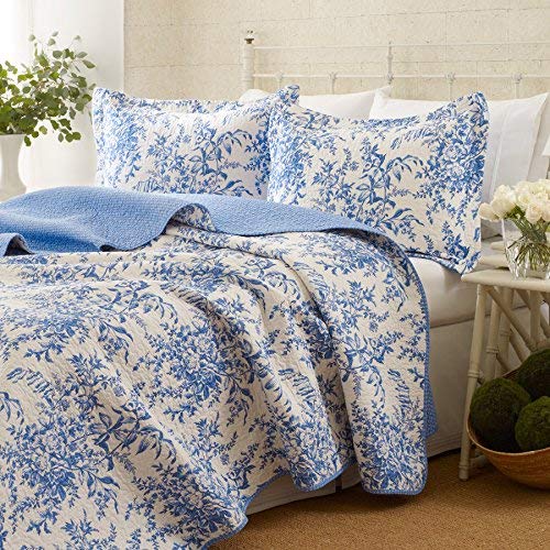 Laura Ashley Bedford Cotton Reversible Quilt Set, King