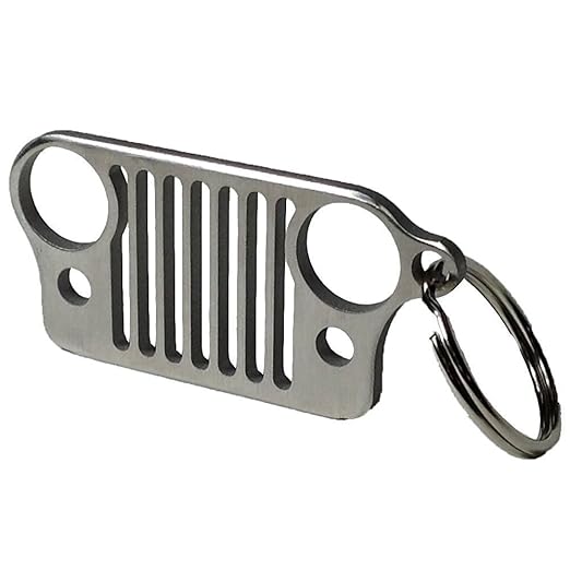 title=Griglia Jeep in acciaio inox portachiavi
