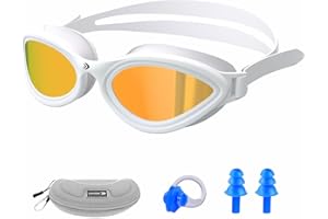 Longsail Adult Swim Goggles-Mirrored/Polarized Swimming Goggles 10x Anti-fog UV Protection Goggles for Men Women Youth 9+