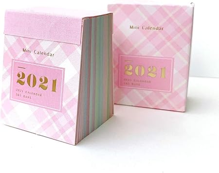 Amazon Lufasca カレンダー 21 日めくり カレンダー ミニカレンダー 手帳 日記 かわいい 365日 ミニサイズ ステーショナリー ピンク カレンダー 文房具 オフィス用品