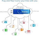 SunData 32GB USB 2.0 Memory Stick 3 Pack Swivel Design Blue Green Red view 5