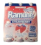 Sangaria Ramune Premium Carbonated Soft Drink 6.76 fl oz per Bottle (Strawberry, 6 Bottle)