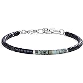 COAI Heishi Beads Jewelry Beaded Bracelet for Men, Genuine Gemstone Crystal Bracelet for Men
