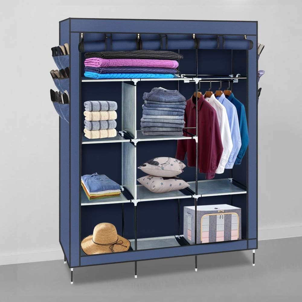 Tenozek Non-Woven Fabric Wardrobe Portable Closet Gray