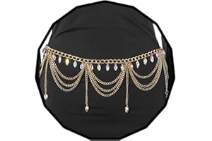 ELABEST Gold Waist Chain Layered Tassel Metal belly chain belt for women Fashion Costume Outfit Accessories
