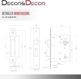 Decoranddecor Bathroom Mortice Lock 3 inch Matt Black Fire Rated UKCA CE view 7