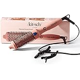 Kitsch Thermal Round Brush – Heated Round Brush For Blowout Look – 1.5”/38 mm Ceramic Barrel, Blow Out Brushes Tool For Volume & Shine for All Hair Types, Frizz-Reducing Ceramic Tourmaline, Terracotta