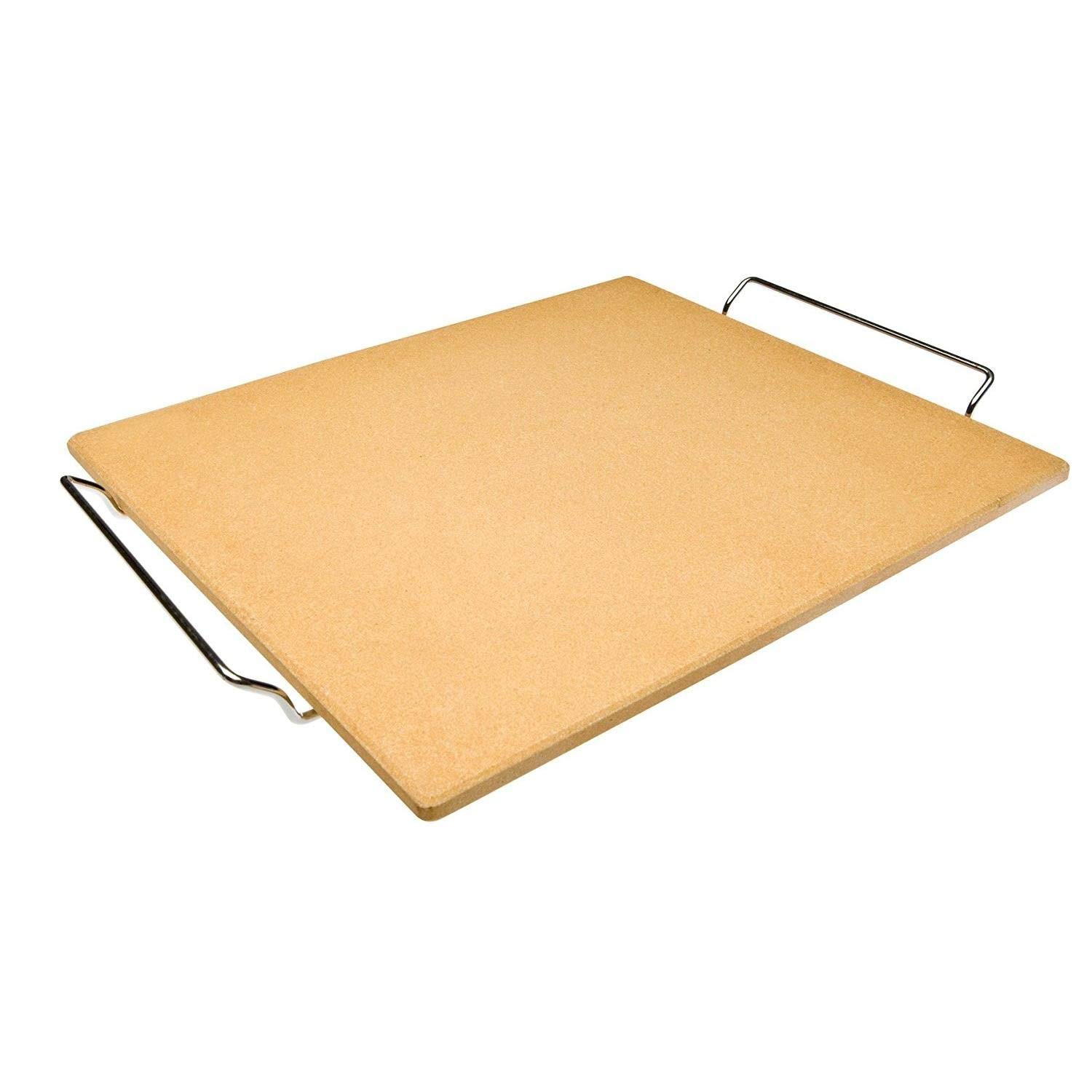 Ibili 784338 Pizza Stone, Rectangular, 38 cm x 30 cm x 1 cm , Orange