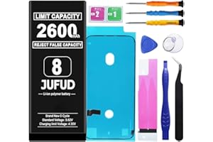 2600mAh Upgraded High Capacity Battery Compatible with iPhone 8 with Repair Kit - 0 Cycle Li-Polymer Replacement for A1863 A1
