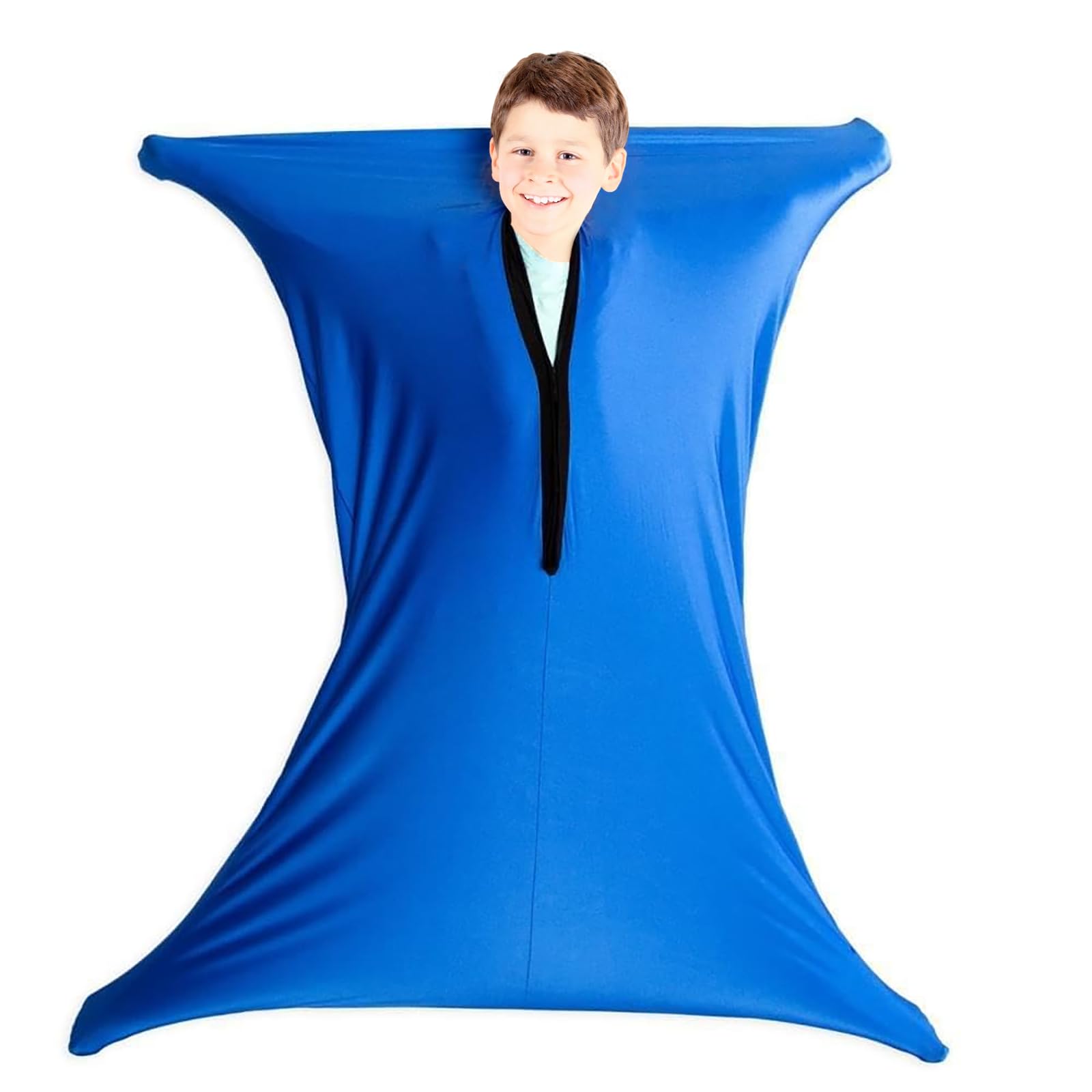 JiaYouLC Sensory Stretchy Body Sock Full-Body Wrap Body Sox to Relieve Stress for Children Aldult with Autism Anxiety (Blue, SγHeight 89-114cmγ)