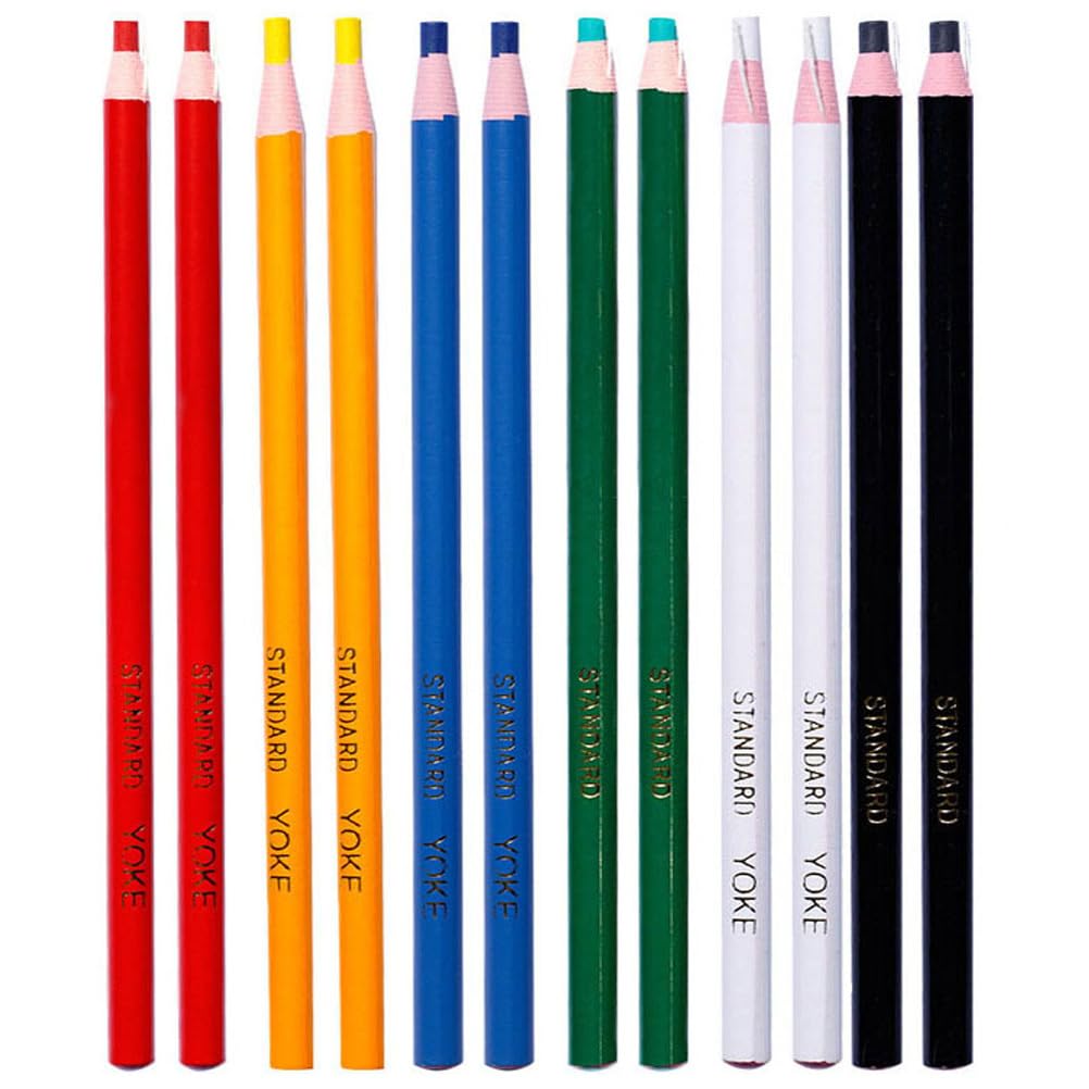 Operitacx Wax Pencils, Peel-off Chinagraph Pencil, Drawing Marking Crayon Pencil China Marker Colorful Grease Pencils Mechanical Wax Crayons for Wood Glass Garments Metal Fabrics Porcelain