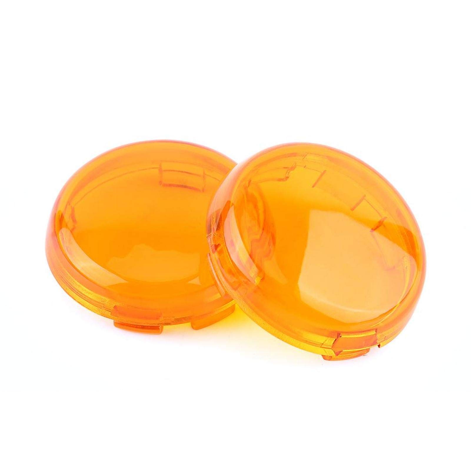 Qiilu Turn Signal Light Lens, 2 pcs Motorcycle Turn Signal Light Lens Cover For Dyna Softail Sportster 1986-15(Yellow)