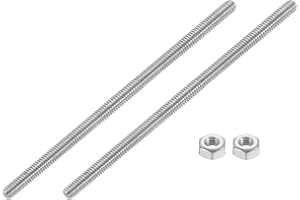 uxcell 1/4"-20 Fully All Threaded Rod, 2 Pcs 304 Stainless Steel Long Threaded Screw 6" Length Right Hand Threads for Furniture Mounting Assembly Fastening