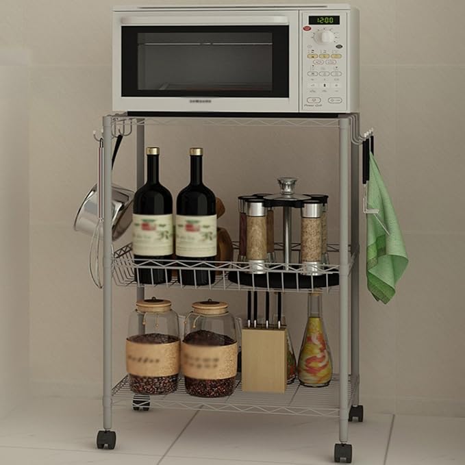 LFFSHELF HJHY Estante, Cocina Estante Hogar móvil Horno de ...