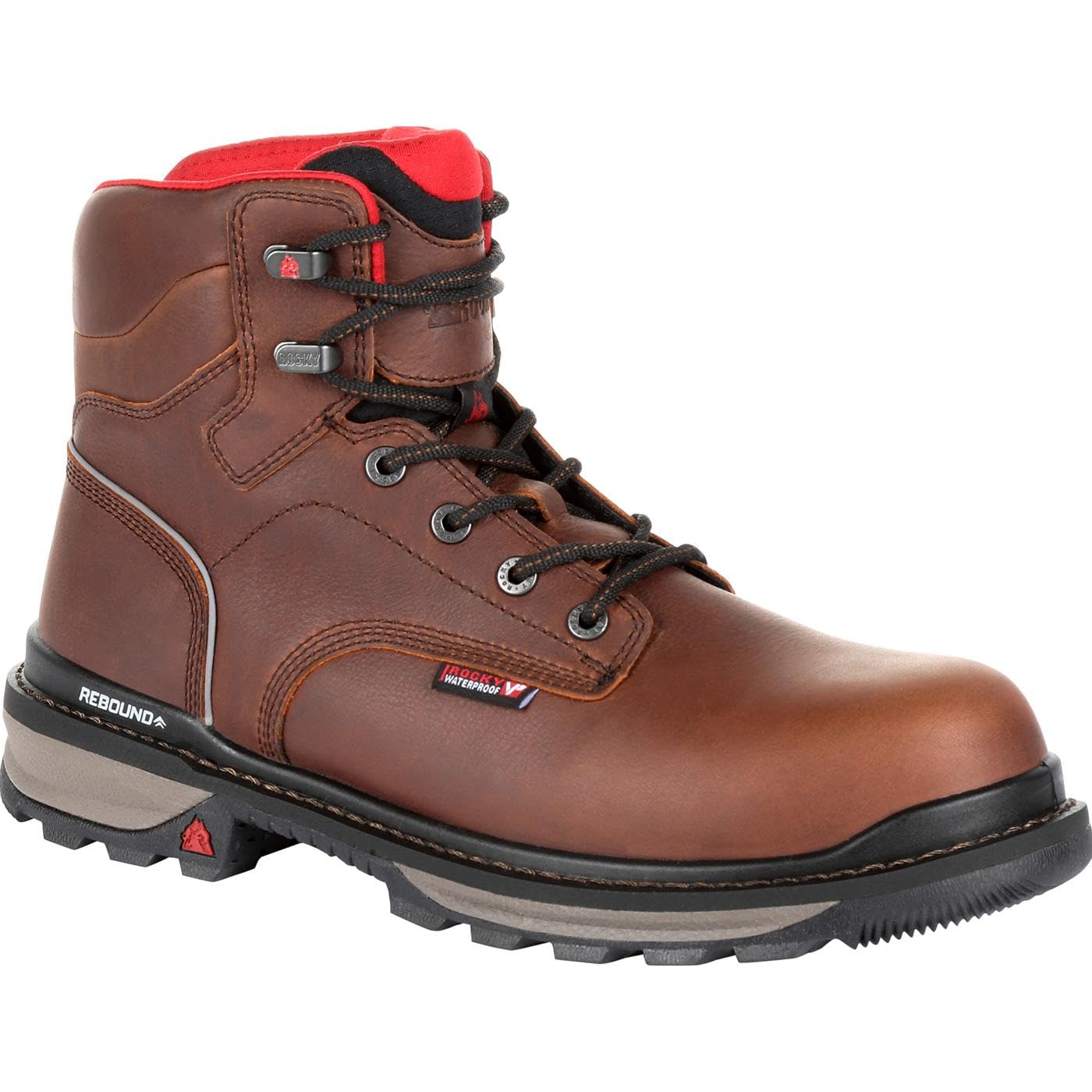 ROCKY Rams Horn Waterproof Work Boot, Dark Brown, Size 15(M)