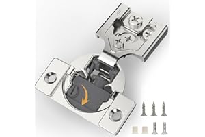 FURNIWARE [Closing Speed Control] 10 Pack 3/8 Inch Overlay Soft Close Hinges for Face Frame Cabinet, 4D Adjustment, Stainless Steel Kitchen Cabinet Hardware, 105° Open Concealed Self Closing Hinge