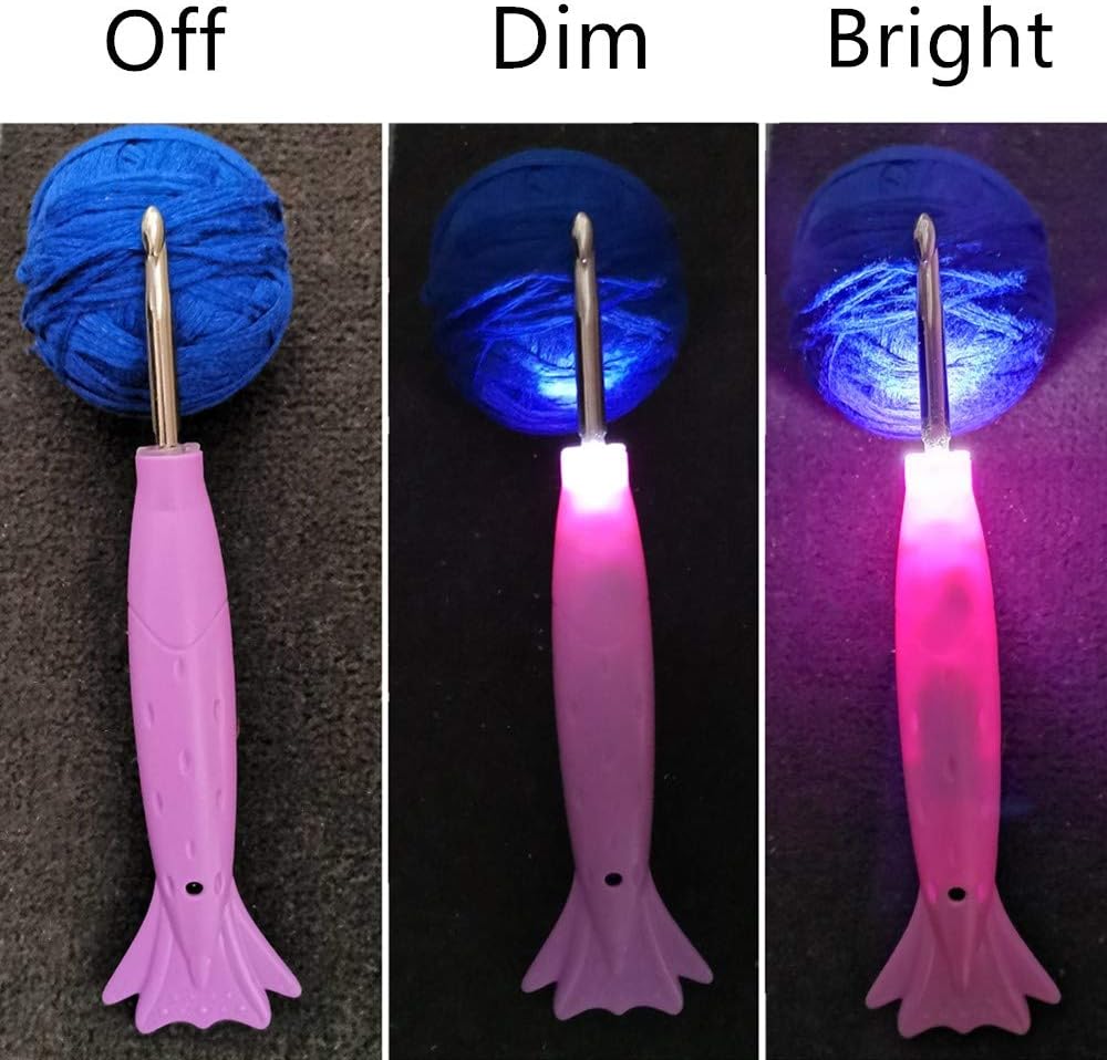 12 Sizes Lighted Crochet Hooks,Light Up Crochet Hooks Complete Set