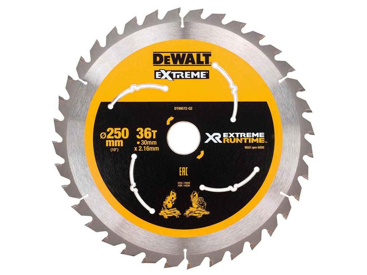 DEWALT Xtreme RUNTIME 250MM X 30MM 36T CSB