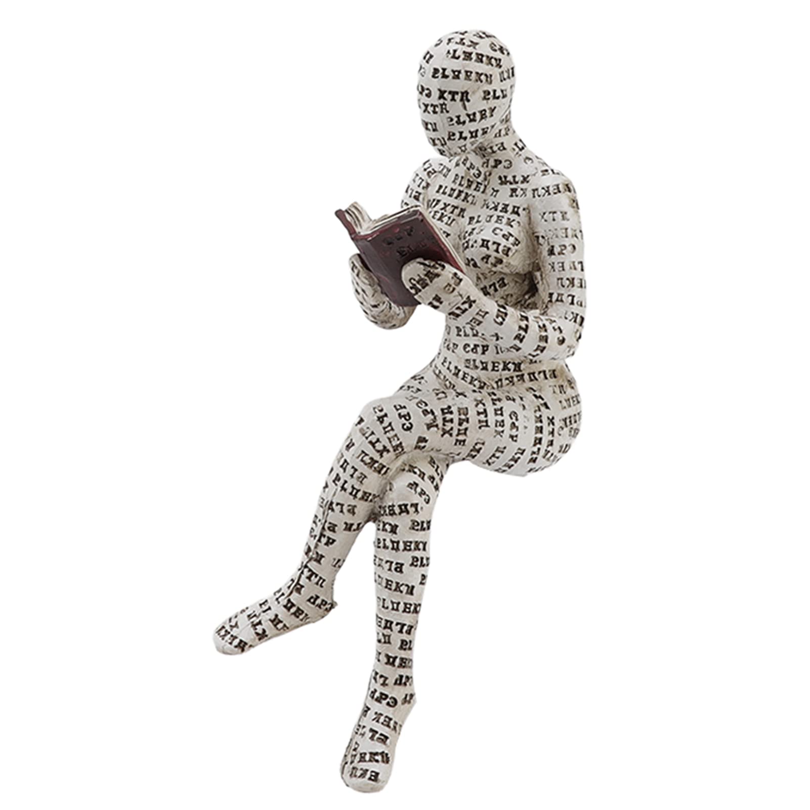 TITA-DONG Resin Reading Woman Figurine, Thinker Statue Modern Abstract Art Sculpture Resin Collectible Reading Figurines, Various Styles Available Reading Woman Sculpture for Livingroom Bookshelf(F)