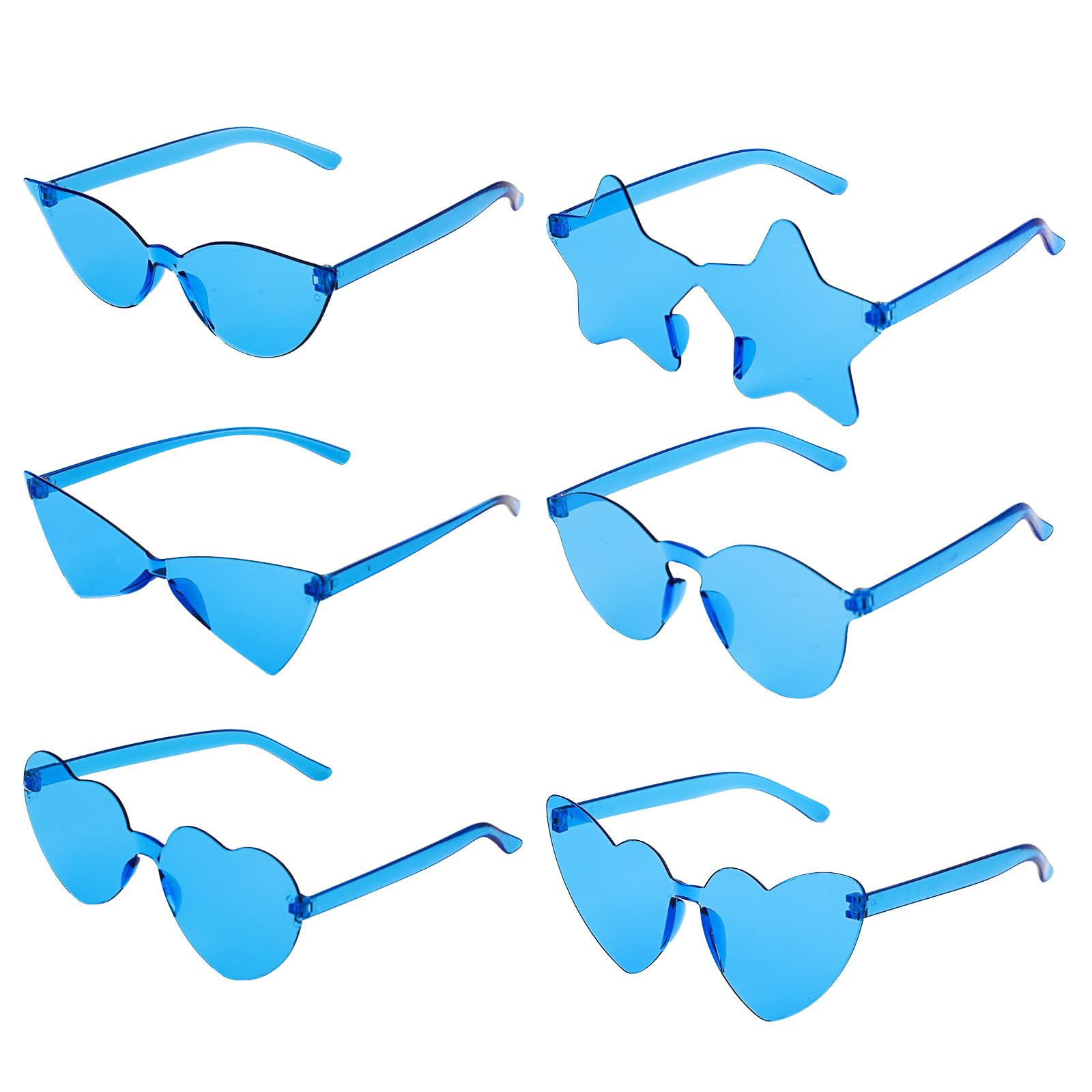 XIHIRCD 6pcs Hanukkah Glasses, Heart-Shaped Glasses Blue Glasses Hanukkah Sunglasses for Kids Photo Props