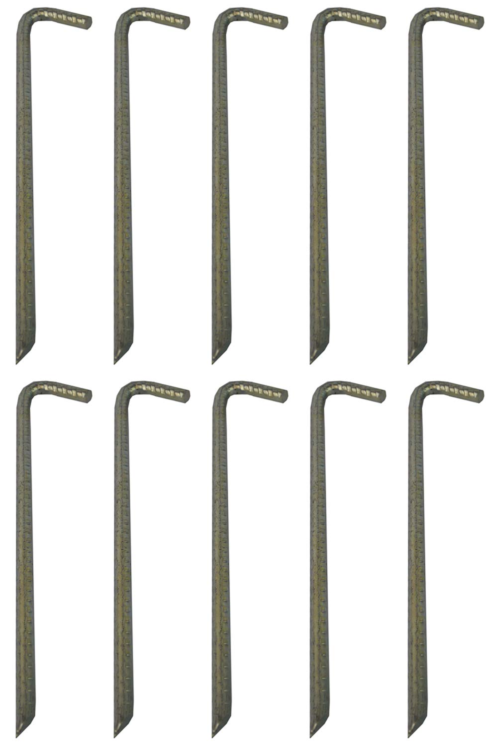 Savage Island 300mm x 10mm 10 Pack Galvanised Heavy Duty Steel Ground Stakes/Tent Pegs/Anchor Stakes. Suitable For Marquees, Trampolines, Gazebos, Bouncy Castles, Tents, Polytunnel Greenhouses