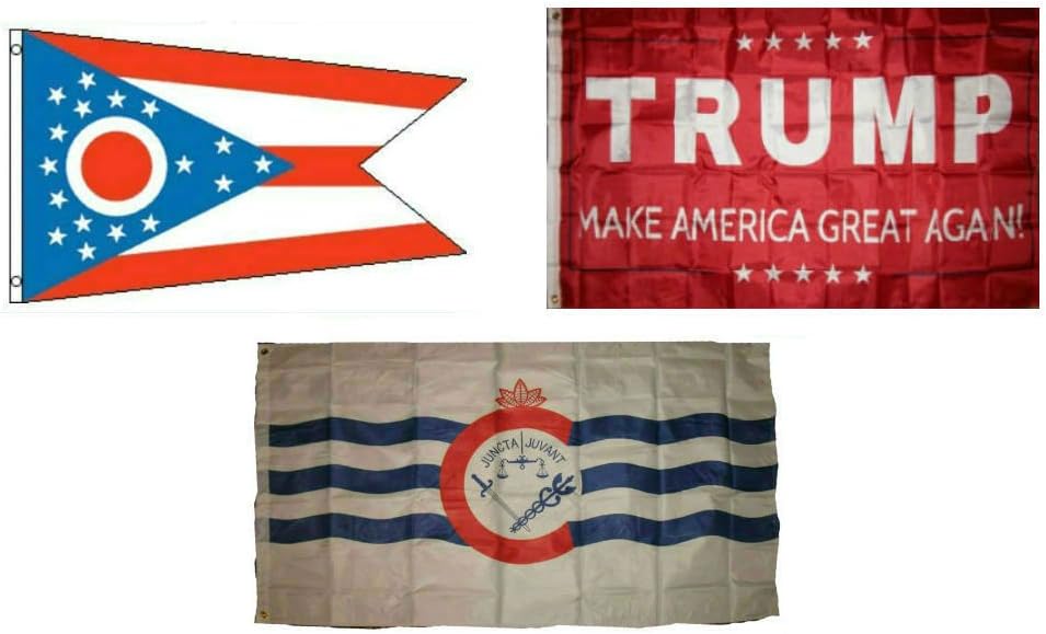 Amazon Com Albatros 3 Ft X 5 Ft Trump Red With State Of Ohio With City Of Cincinnati Set Flag For Home And Parades Official Party All Weather Indoors Outdoors Garden Outdoor