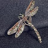 New Charming Jewelry Women's Vintage Noble Dragonfly Crystal Scarf Pin Brooches