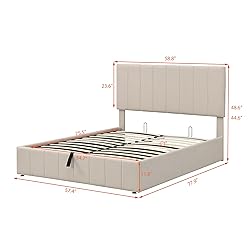 Merax Full Size Upholstered Platform Bed with a