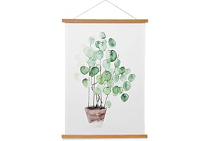 HONKKI Poster Hanger Magnetic Wooden Poster Hangers, Teak Wood Magnet Poster Hanging Frame for Walls, Pictures, Prints, Maps, Scrolls and Canvas Artwork