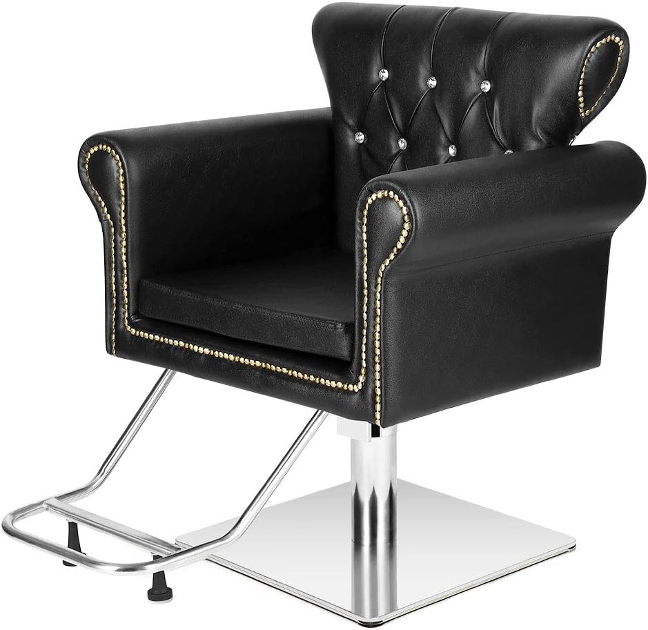 Vintage Hydraulic Styling Barber Chair Salon Spa Beauty Chairs Equipment (20", Black)