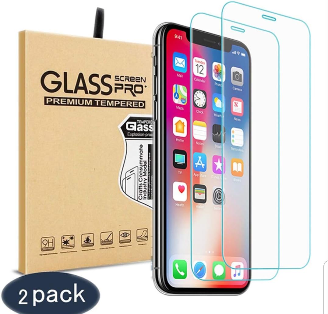 Tempered Glass for iPhone X, YOTECE 2.5D Full Cover screen Protective Film Tempered Glass 9H Hardness Anti-Scratch HD Screen Protector from Water, Dust, Scratches, Bubble Free Black